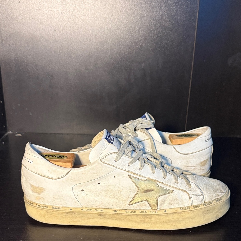 Golden Goose Cream Sneakers with Gold Star